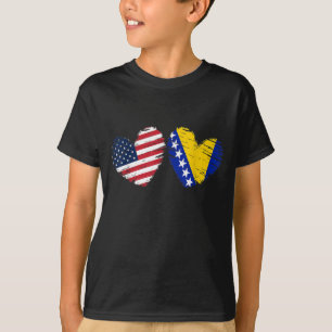 USA Bosnien und Herzegowina Flaggenstaat Herzlich T-Shirt