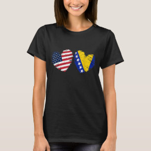 USA Bosnien und Herzegowina Flaggenstaat Herzlich T-Shirt