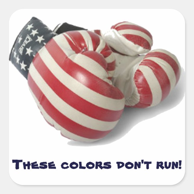USA Boxing Gloves Quadratischer Aufkleber (Vorderseite)
