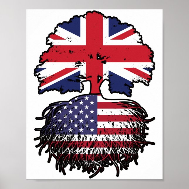 USA - British UK Treots Flag Poster (Vorne)