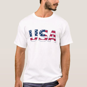 USA Buchstaben auf amerikanischen US Flagge T-Shirt