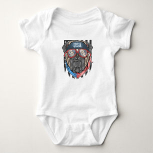 USA Bulldog Baby Strampler
