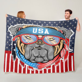 USA Bulldog Fleecedecke