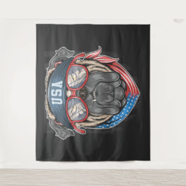 USA Bulldog Wandteppich