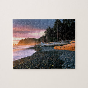 USA, Bundesstaat Washington, Olympic NP. Wellen um Puzzle