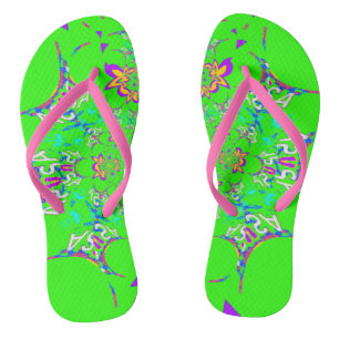 USA bunt hell blumengeschmückt Sommermuster Design Flip Flops