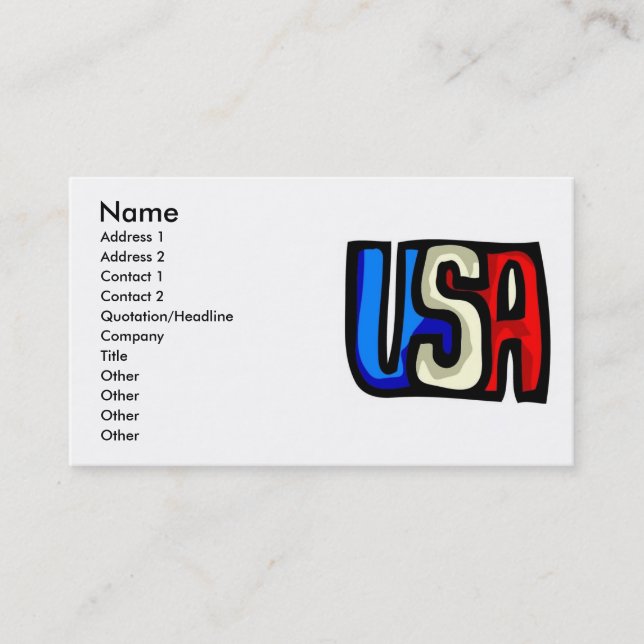 USA Business Card Visitenkarte (Vorderseite)