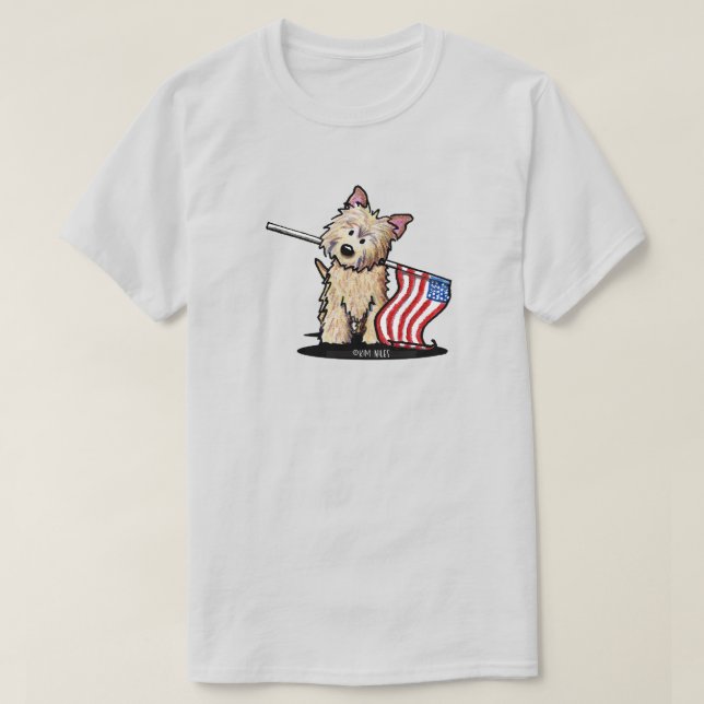 USA Cairn Terrier Basic T-Shirt (Design vorne)