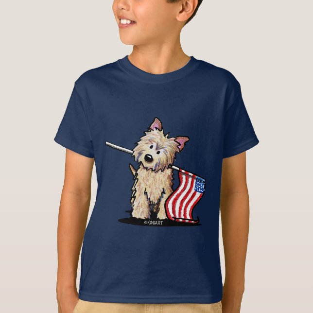 USA Cairn Terrier Kids Dark T - Shirt (Vorderseite)