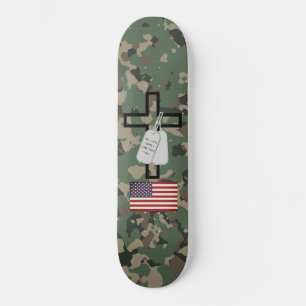 USA Camouflage Militärische Hunde-Tags Kreuz Eini Skateboard