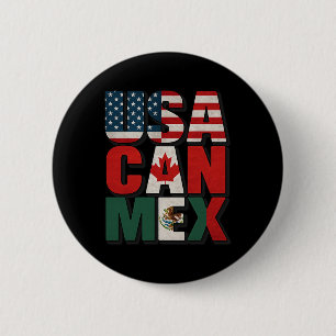 Usa Can Mex Flagge Fußball Nordamerika Footll Fan Button