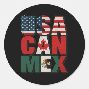 Usa Can Mex Flagge Fußball Nordamerika Fußb Fan A Runder Aufkleber