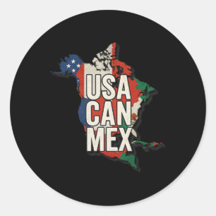 USA Can Mex Fußball Nordamerika Fußball Fan Gesche Runder Aufkleber