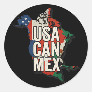 USA Can Mex Fußball Nordamerika Fußball Fan Gesche Runder Aufkleber