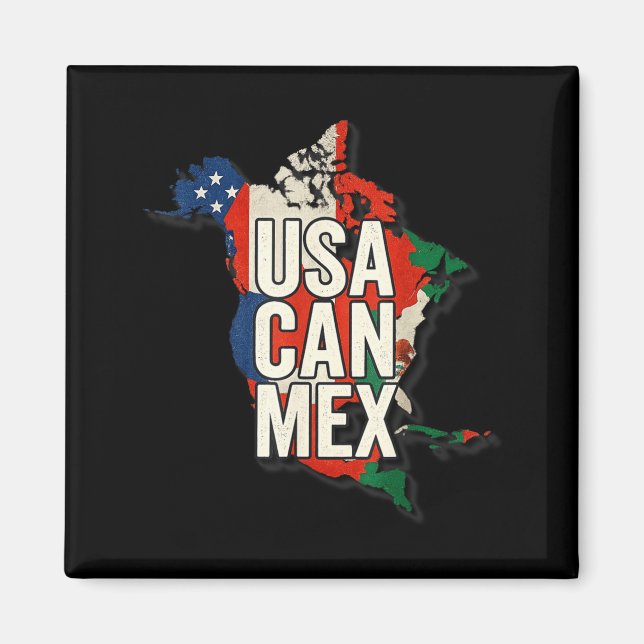 Usa Can Mex Soccer North America Football Fan  Magnet (Vorne)