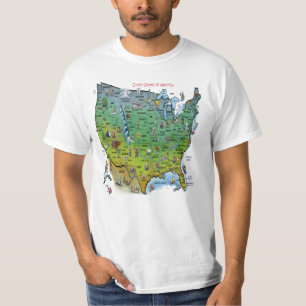 USA Cartoon Map T-Shirt