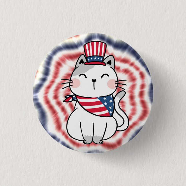USA Cat Button - Kinderlose Katze Ladys - 5 von 5 (Vorderseite)