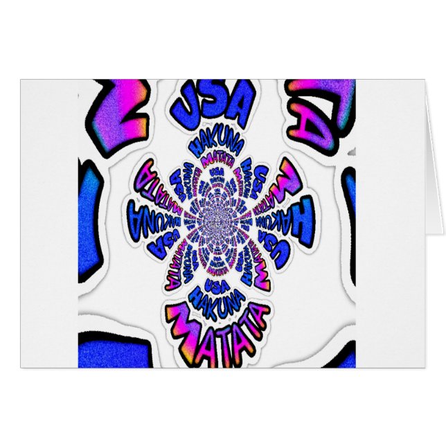 USA Celebration: Lieblicher Spaß Text Dynamic Art (Vorderseite (Horizontal))