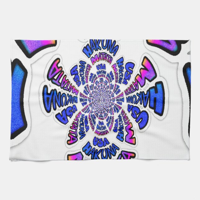 USA Celebration: Lieblicher Spaß Text Dynamic Art Küchentuch (Horizontal)