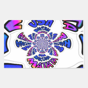 USA Celebration: Lieblicher Spaß Text Dynamic Art Rechteckiger Aufkleber