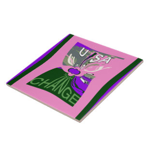 USA Change Art Print Fliese