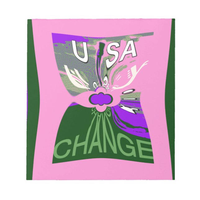 USA Change Art Print Notizblock (Vorderseite)