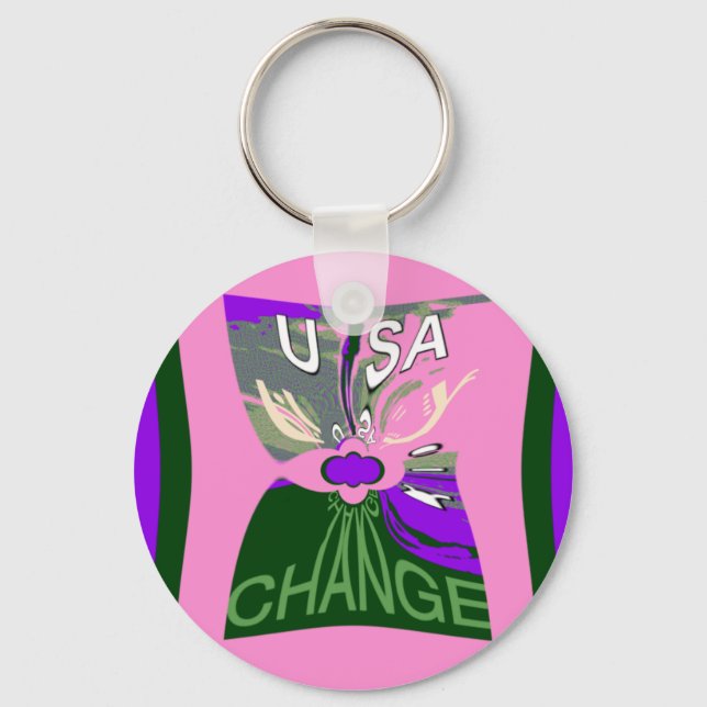 USA Change Art Print Schlüsselanhänger (Vorderseite)