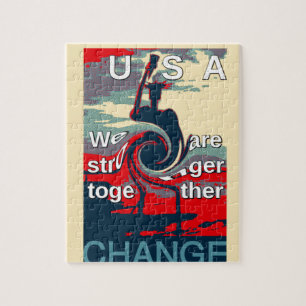 USA Change: Stärker Zusammen Einheitsdesign Puzzle