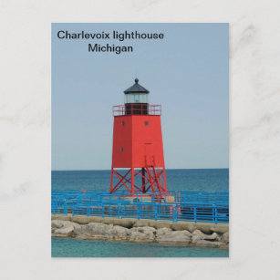 USA, Charlevoix Leuchtturm, Michigan Postkarte