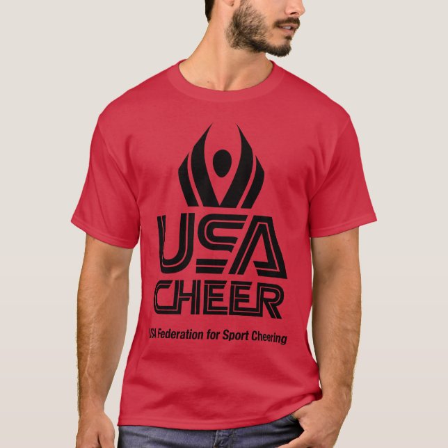 USA Cheer Black Logo T-Shirt (Vorderseite)