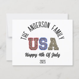 USA Cheetah Print Personalisiert Wiedersehen Name Postkarte