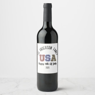 USA Cheetah Print Personalisiert Wiedersehen Name Weinetikett