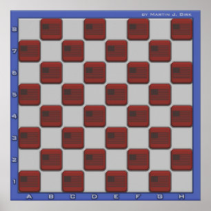 USA Chess Board Poster