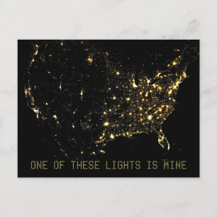 USA City Lights at Night Postkarte