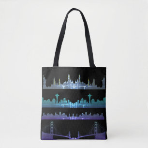 USA City Skylines Silver Nightlife