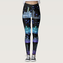 USA City Skylines Silver Nightlife with Stars