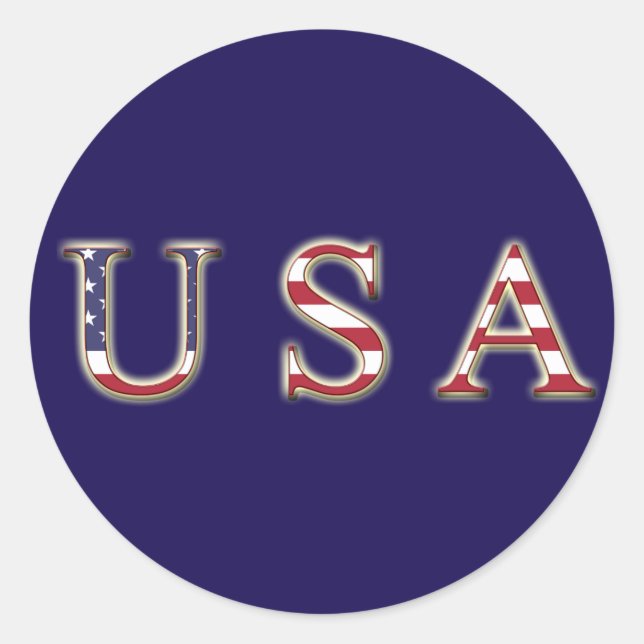 USA Classic Round Sticker, glänzend Runder Aufkleber (Vorderseite)