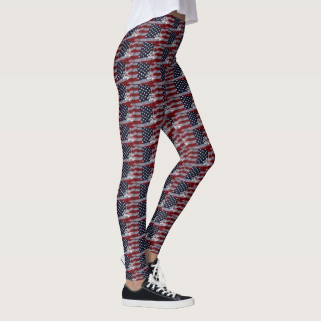 USA Collection Patriotische Weihnachtsbäume Leggin Leggings (Rechts)