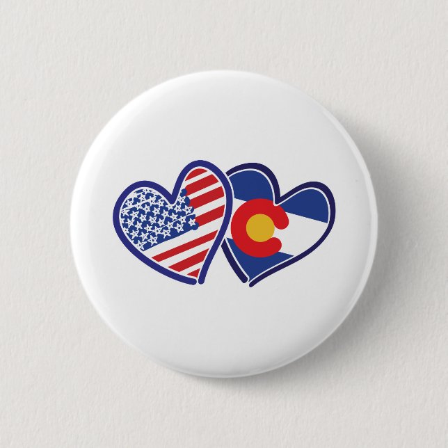 USA-Colorado-Flag-Herz Button (Vorderseite)