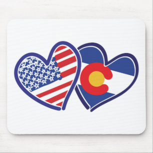 USA-Colorado-Flag-Herz Mousepad