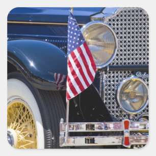 USA, Colorado, Frisco. Vintages Packard Auto Quadratischer Aufkleber
