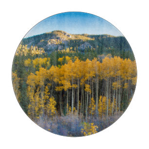 USA, Colorado. Helle gelbe Espen in den Rockies Schneidebrett