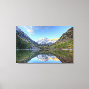 USA, Colorado, Maroon Bells-Snowmaß Leinwanddruck