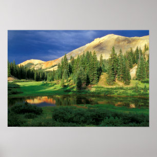 USA, Colorado. Red Mountain at sunset Poster