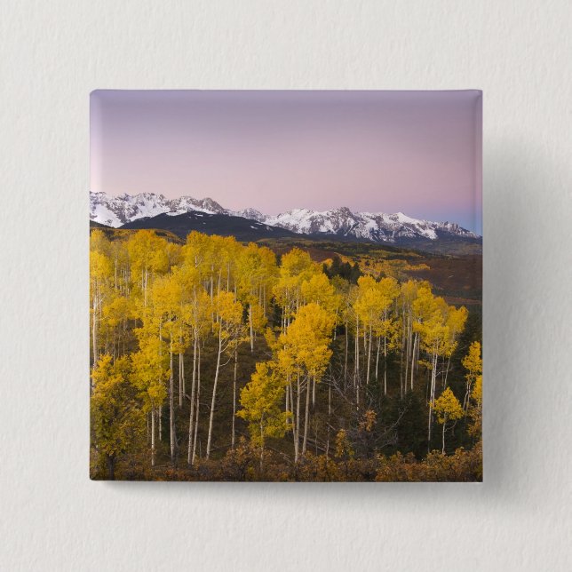USA, Colorado, Rocky Mountains.  Morgenröte Button (Vorderseite)