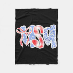 USA Coquette-Schleife 4. Juli Patriotische Frauen Fleecedecke