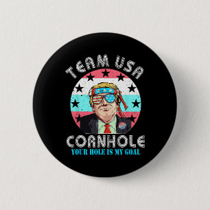 USA Cornhole-Shirt Team Cornhole-Shirts Lustige Ma Button
