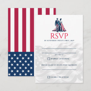 USA Couple RSVP Karte