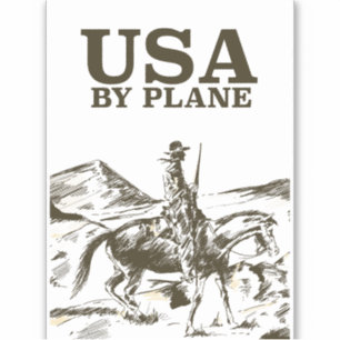 USA Cowboy Reiseplakat Aufkleber