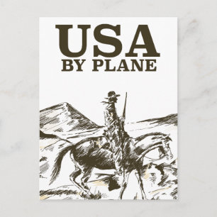USA Cowboy Reiseplakat Postkarte